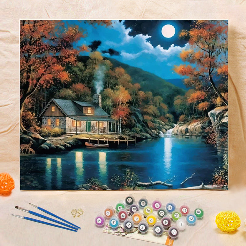 DIY Painting By Numbers Fantasy Rural Landscape (16"x20" / 40x50cm