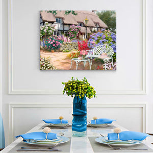 DIY Painting By Numbers - House Flowers (16"x20" / 40x50cm)