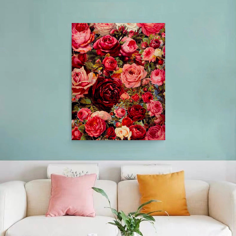 DIY Painting By Numbers - Romantic Flowers (16"x20" / 40x50cm)