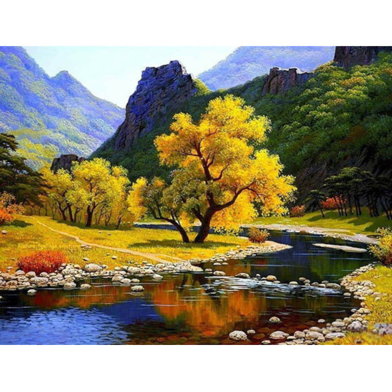 DIY Painting By Numbers -Beautiful scenery-0223  (16"x20" / 40x50cm)