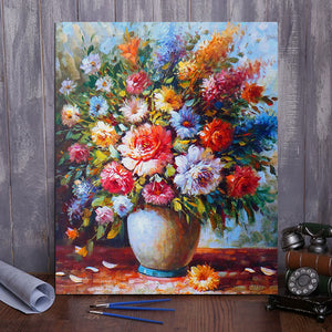DIY Painting By Numbers -Flowers-0223  (16"x20" / 40x50cm)