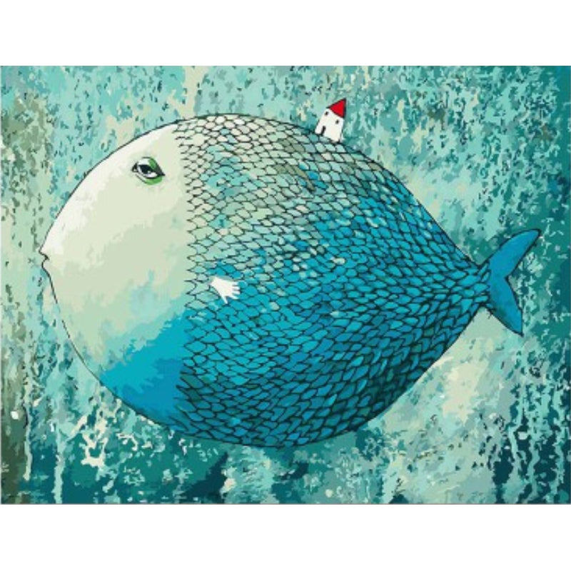 DIY Painting By Numbers - Sleeping Fish (16"x20" / 40x50cm)