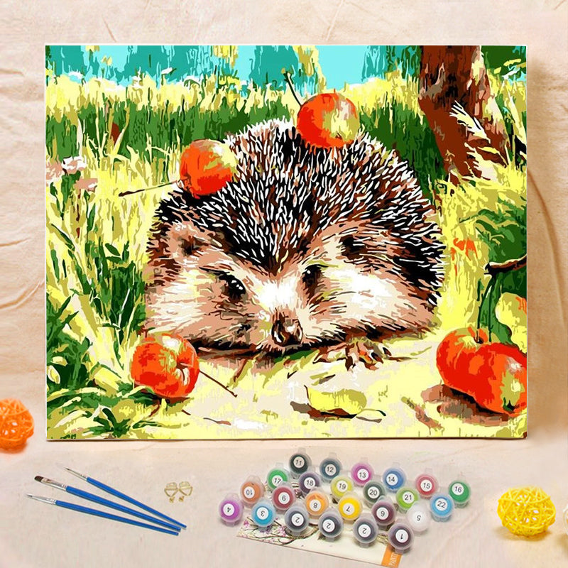 DIY Painting By Numbers - Hedgehog  (16"x20" / 40x50cm)