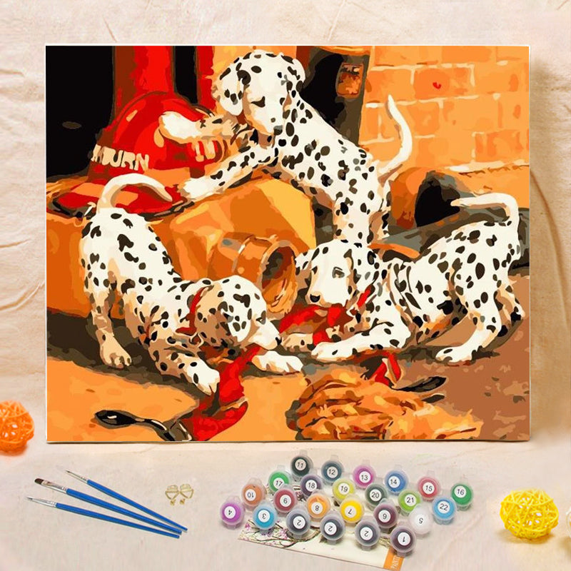 DIY Painting By Numbers -  Dalmatians  (16"x20" / 40x50cm)