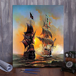 DIY Painting By Numbers - Warship (16"x20" / 40x50cm)