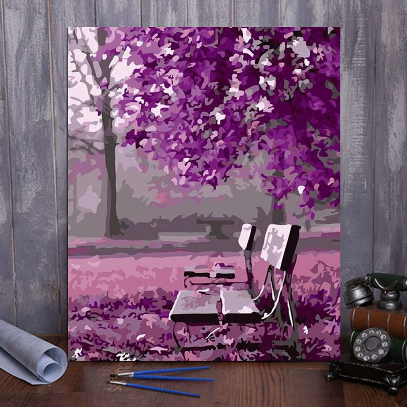 DIY Painting By Numbers - Romantic Purple (16"x20" / 40x50cm)