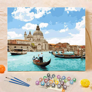 DIY Painting By Numbers - Venice Seascape (16"x20" / 40x50cm)