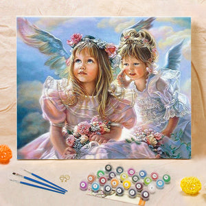 DIY Painting By Numbers - Angel Girls (16"x20" / 40x50cm)