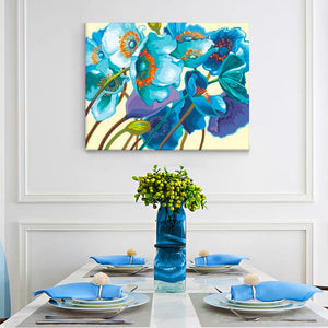DIY Painting By Numbers - Blue Flower (16"x20" / 40x50cm)