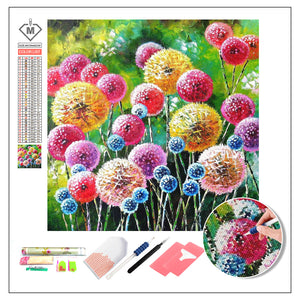 DIY Diamond Painting Kit  - Colored dandelion