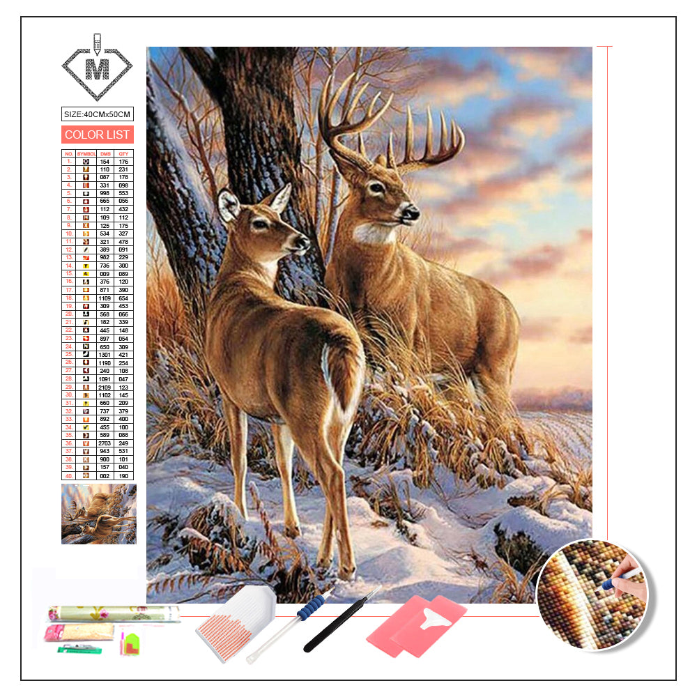 DIY Diamond Painting Kit  - Deer couple