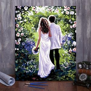 DIY Painting By Numbers -  Wedding (16"x20" / 40x50cm)