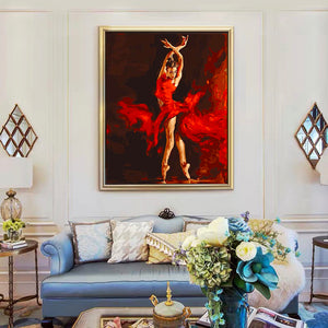 DIY Painting By Numbers - Ballet Dancer On Fire (16"x20" / 40x50cm)