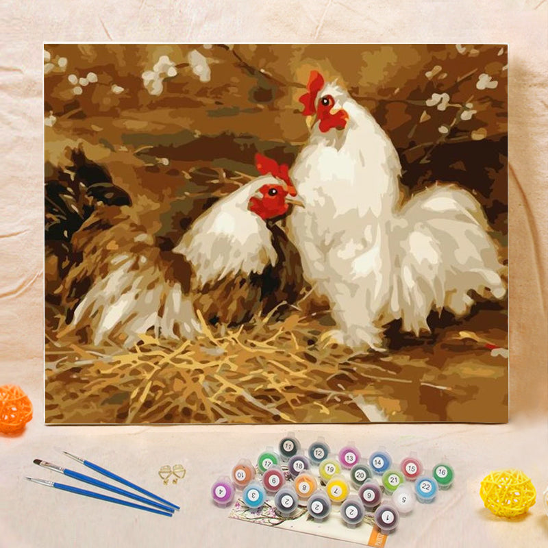 DIY Painting By Numbers - Chicken(16"x20" / 40x50cm)