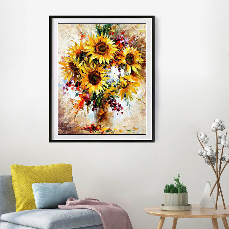 DIY Painting By Numbers - Yellow Sunflower (16"x20" / 40x50cm)