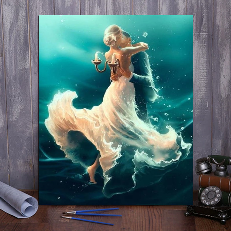 DIY Painting By Numbers -  Dancing in the water (16"x20" / 40x50cm)