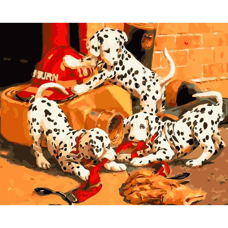 DIY Painting By Numbers -  Dalmatians  (16"x20" / 40x50cm)