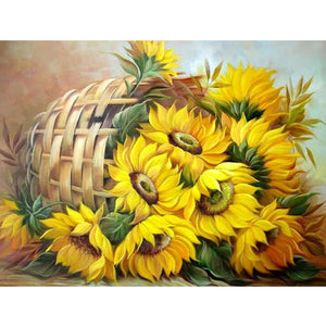 DIY Diamond Painting Kit  - A basket of sunflowers