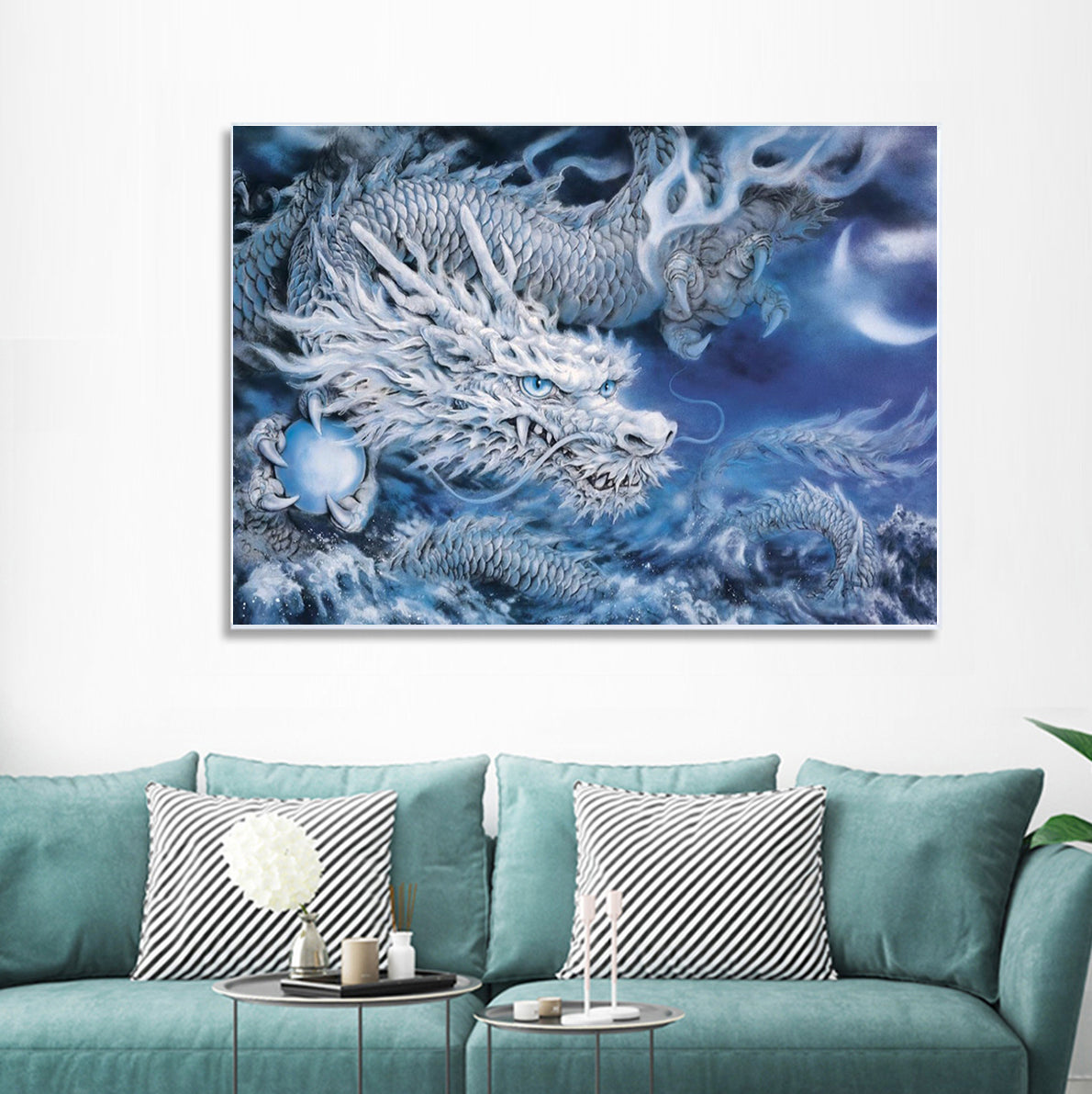 DIY Painting By Numbers - Ice Dragon  (16"x20" / 40x50cm)