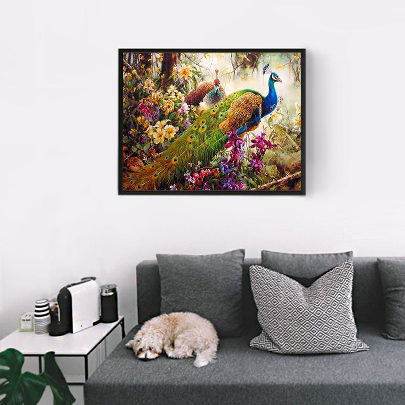 DIY Painting By Numbers -  Peacock (16"x20" / 40x50cm)