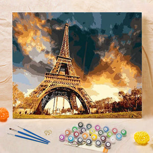 DIY Painting By Numbers - Eiffel Tower (16"x20" / 40x50cm)