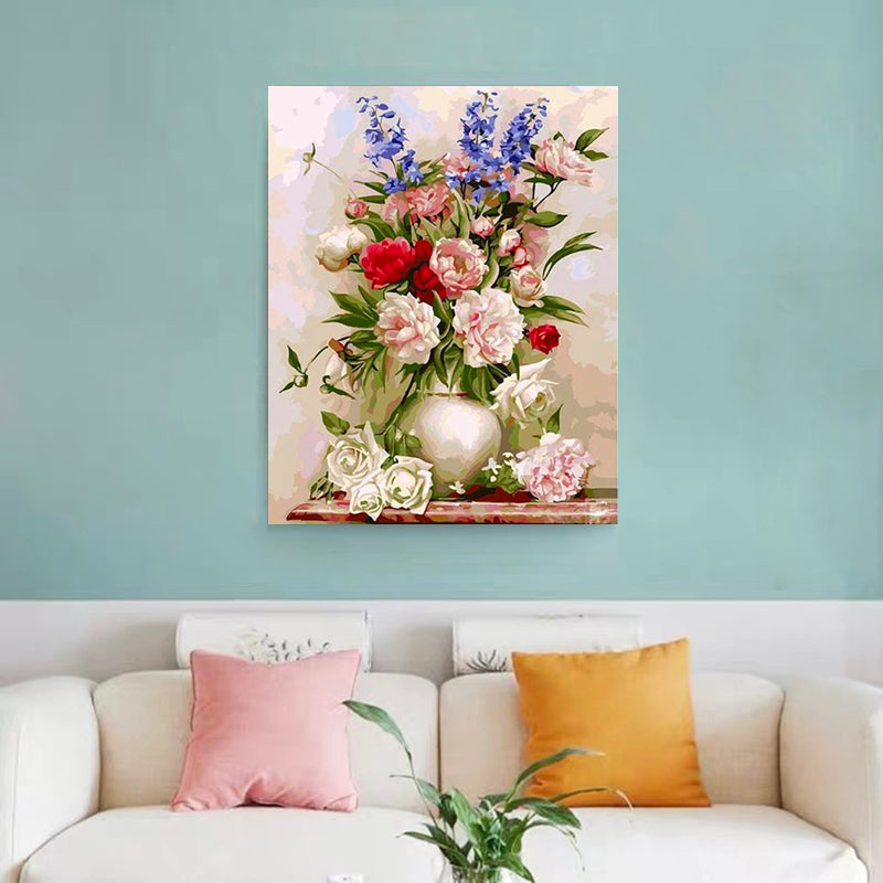 DIY Painting By Numbers - Colorful Flowers (16"x20" / 40x50cm)