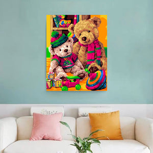 DIY Painting By Numbers - Teddy Bear (16"x20" / 40x50cm)