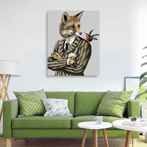 DIY Painting By Numbers - Wolf In A Suit  (16"x20" / 40x50cm)