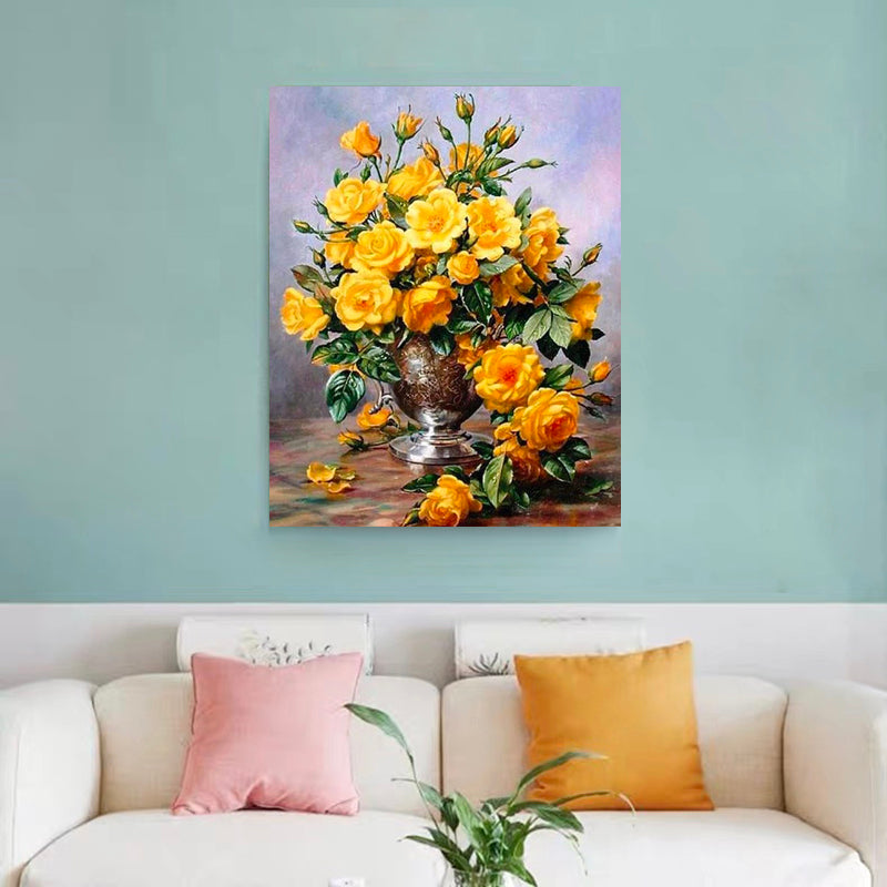 DIY Painting By Numbers - Yellow Flowers (16"x20" / 40x50cm)