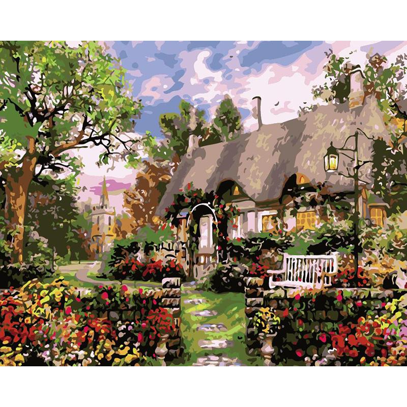 DIY Painting By Numbers - Cottage(16"x20" / 40x50cm)